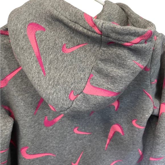 Nike Kids XL All Over Print Hoodie Sportswear 3D Pink Nike Logo Standard Fit - Picture 5 of 7